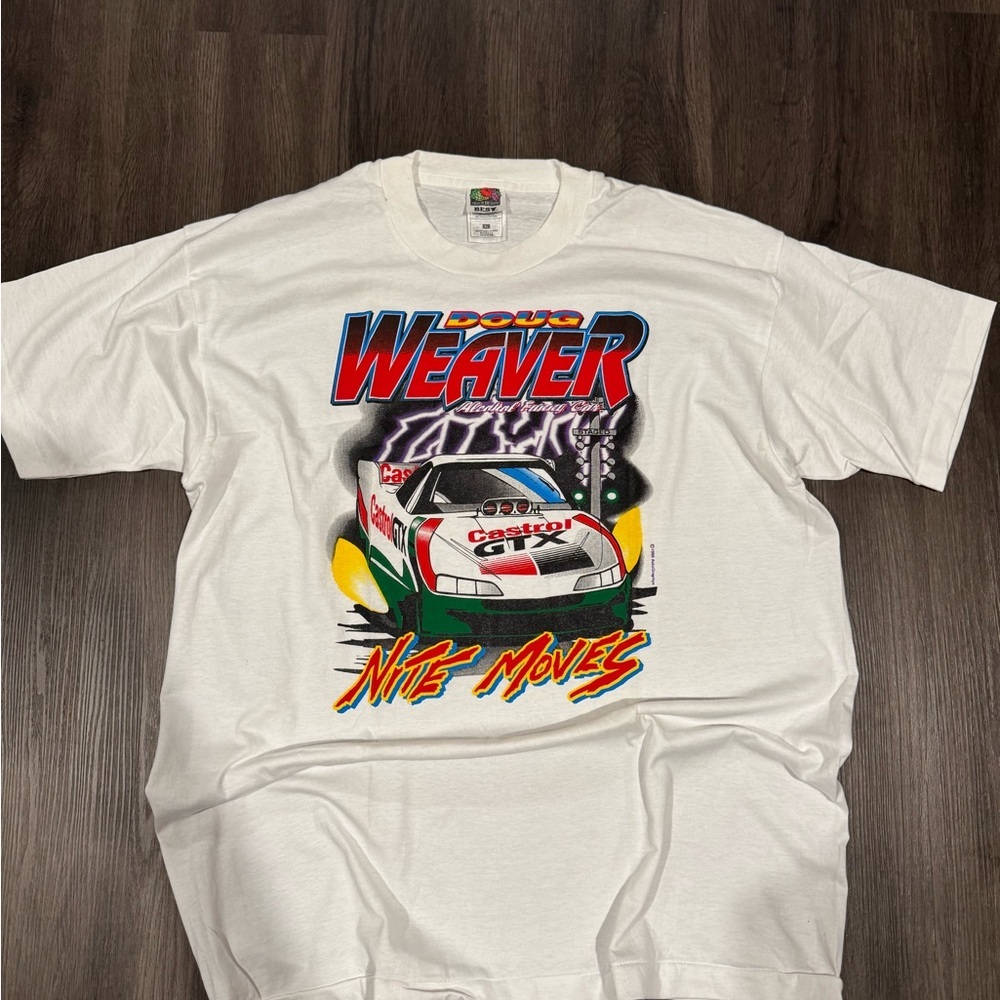 Vintage 1996 White Racing Graphic T-Shirt